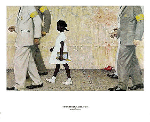 Painting by  of Ruby Bridges by Norman Rockwell