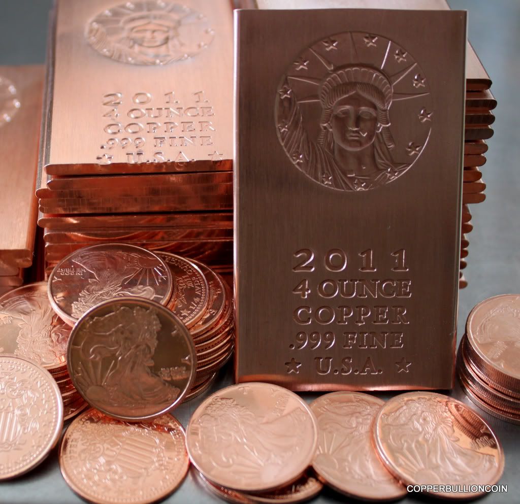 $3.69 each fine copper art bullion bars q.pd.