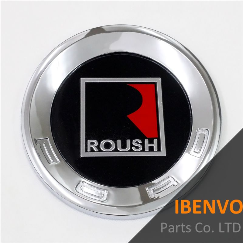 A Chrome ABS Roush Round Rear Tail Deck Lid Trunk Emblem Badge For