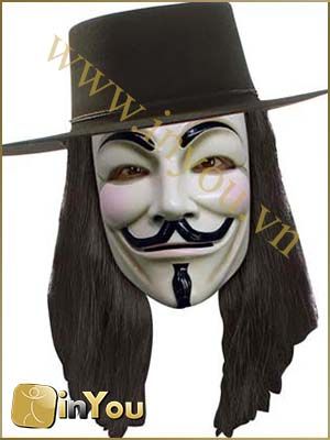 Mặt nạ Guy Fawkes, Mặt nạ nhóm Hacker nổi tiếng Anonymous , mặt nạ V for Vendete. - 5