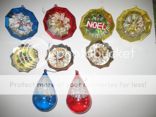 Cool Old Retro Plastic Christmas Ornament Lot  
